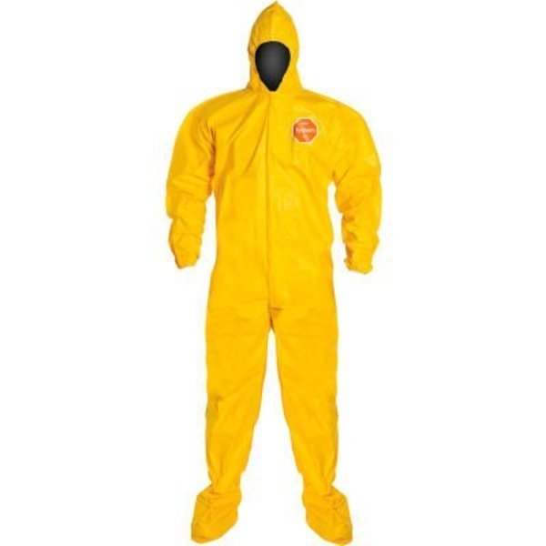 Dupont DuPont Tychem 2000 Coverall Hood & Socks/Boots, Bound Seam, Yellow, MD, 12/Qty QC122BYLMD001200